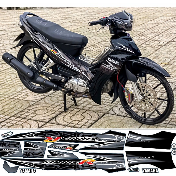 TEM RỜI SIRIUS R ĐEN TRẮNG DECAL 3 LỚP BỀN MÀU