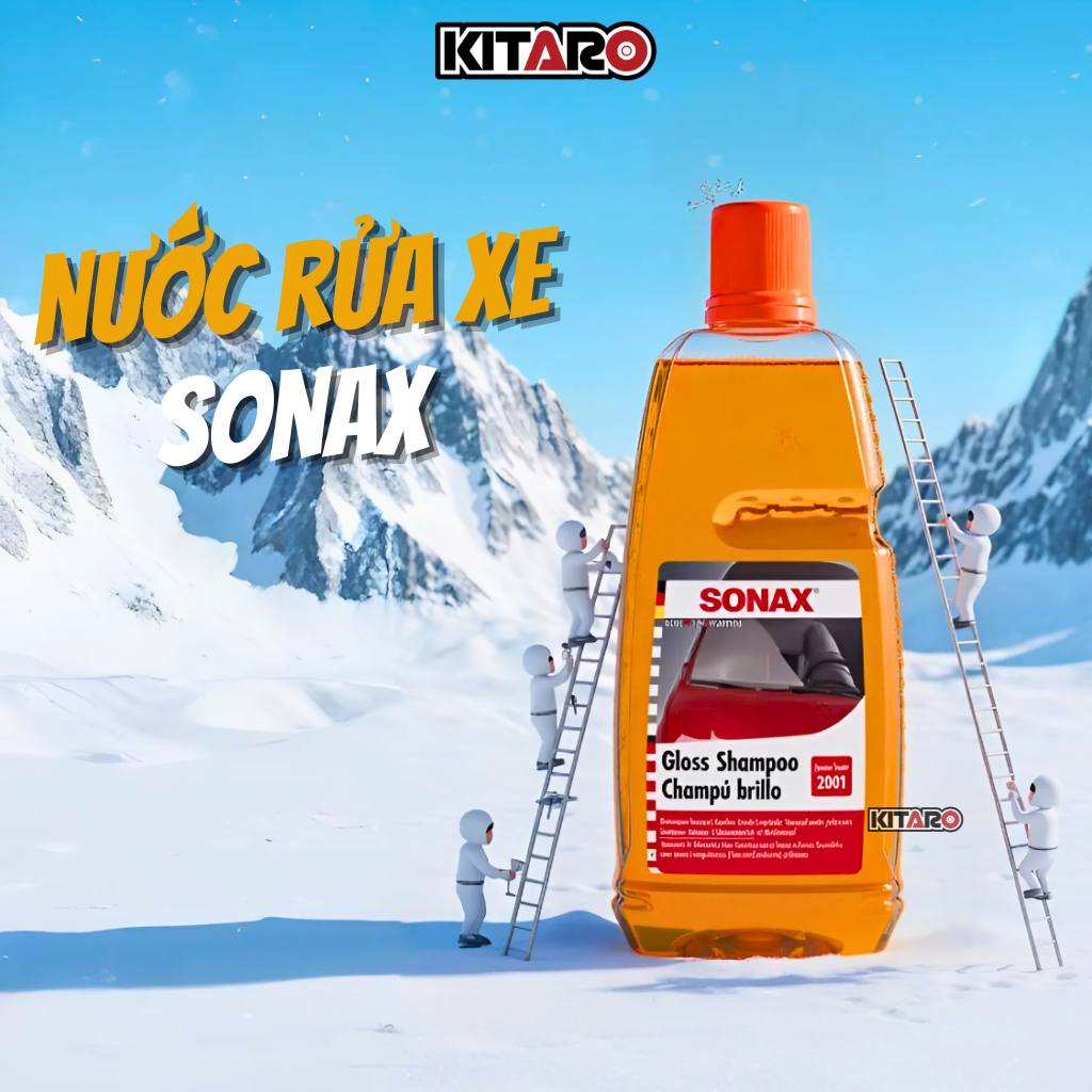 Nước rửa xe Sonax Gloss Shampoo 1L sáng bóng, làm sạch nhanh, an toàn cho sơn xe máy & ô tô
