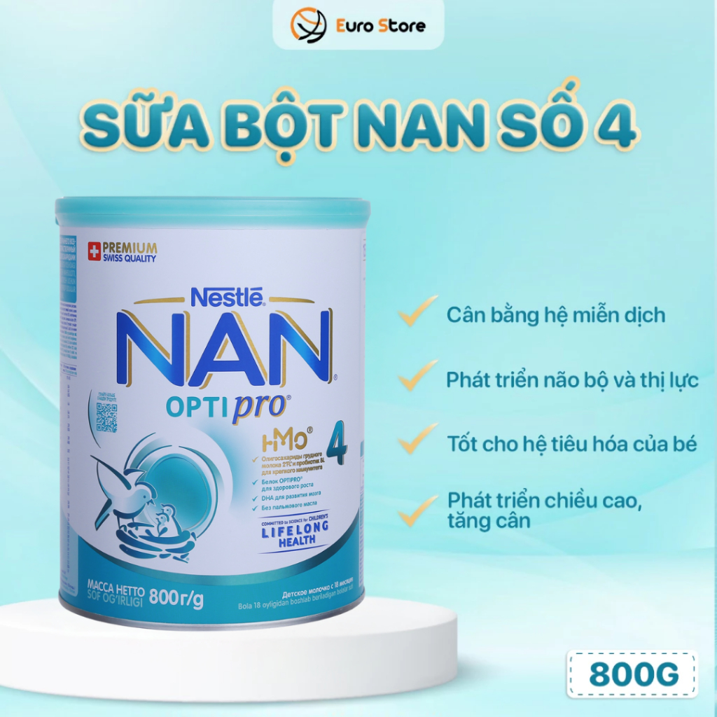 [DATE 2027] Sữa Nan Nga 4 số HMO Optipro Mamako Lon 800g - Euro Store