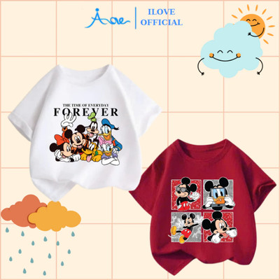 [MỚI] Áo thun CỘC TAY cho bé trai AORE, Áo cộc in hình Disney, hoạt hình Mickey, Friends chất COTTON, thoáng mát 9-36kg