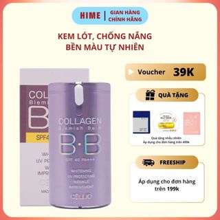 Kem nền BB Cream Collagen Cellio SPF 40 PA++ Hàn Quốc giúp da trắng sáng, chống nắng hiệu quả 40g