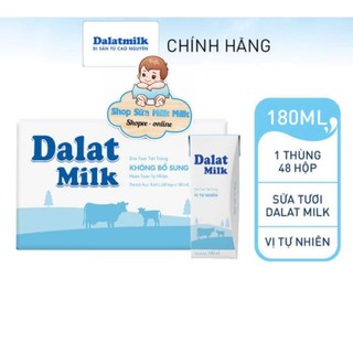  Sữa Tươi Đà Lạt Milk Không Đường 180ml   Chính Hãng   