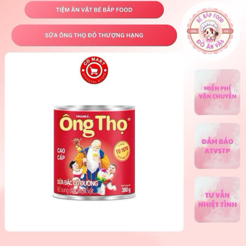 Sữa đặc có đường Vinamilk Ông Thọ (Lon 380G) sữa ông thọ