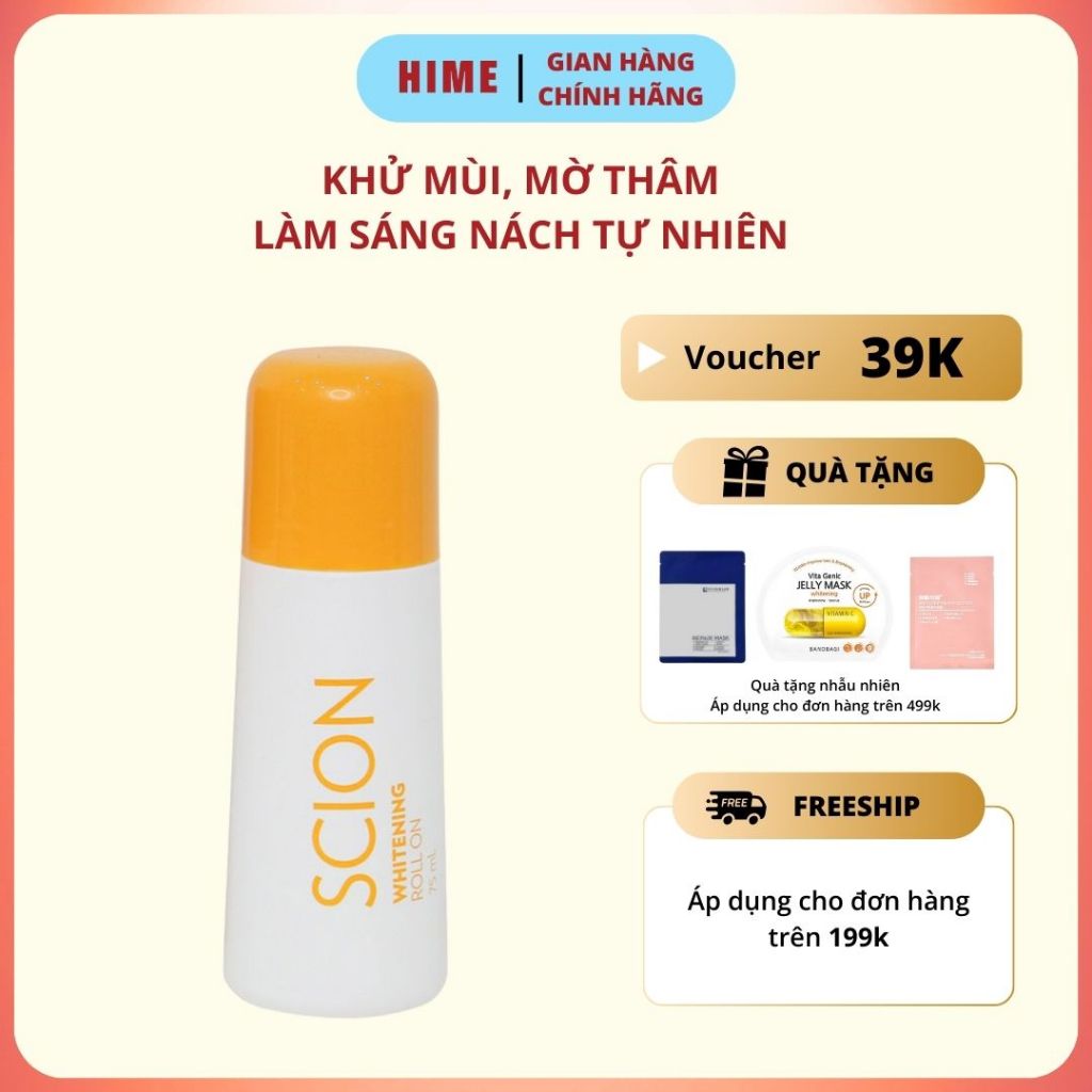 Lăn khử mùi Scion ngăn mùi hôi nách không làm ố quần áo làm sáng vùng da dưới cánh tay 75ml