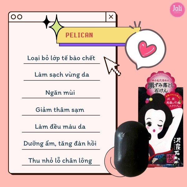 Xà phòng ngừa thâm nách Pelican Deitanseki Body Scrub Soap Bar 100g Nhật Bản