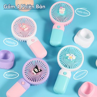 Quạt Cầm Tay Mini Kute, Quạt Tích Điện Sạc USB Có Chân Đế Để Bàn Tiện Lợi, Nhỏ Gọn Dễ Mang Đi