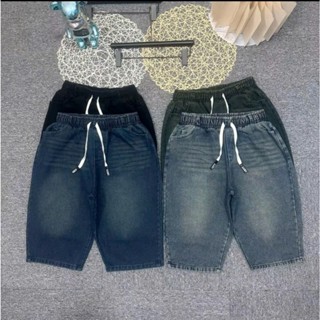 [B168] Quần Short Jean Lưng Thun Unisex Form Rộng Co Giãn – Quần Jean Ngố Nam Nữ Từ 42–73kg
