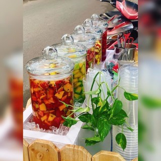Bình ngâm thủy tinh dáng trụ trơn tròn dung tích 6 lít