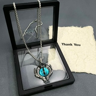 Combo Vòng Tay + Dây Chuyền + Hoa Tai Nữ Mắt Quỷ Titan Cao Cấp Bền Bỉ Mins Gem Phong Cách Cá Tính - FCB03