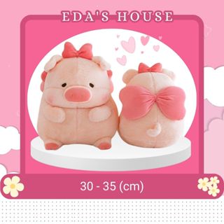 (HCM - Hỏa tốc 2h) Gấu bông heo LuLu hồng cánh tim, gấu bông lợn đeo nơ, thú nhồi bông heo cute dễ thương Eda's House