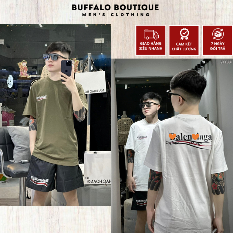  Áo thun nữ THÊU BALE.N... 5 màu cotton cao cấp dày dặn form rộng nam nữ thời trang 