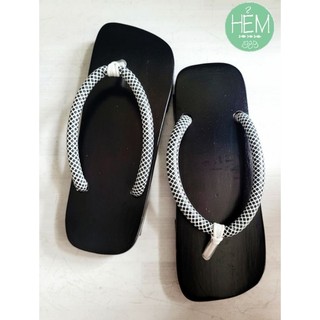 Guốc gỗ Nhật, Geta 2 phân, 4 phân quai da sọc vằn