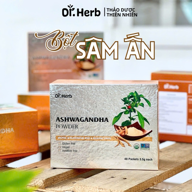 Bột Trà Sâm Truyền Thống Ấn Độ Ashwagandha (48 gói x 3,5gr)