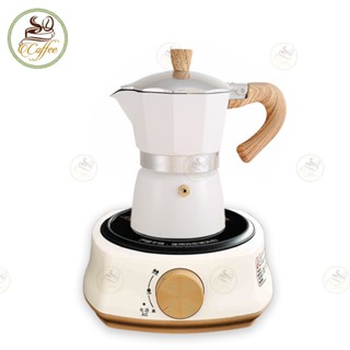 Bộ Moka Pot có Bếp điện Bình pha cà phê moka Kiểu Ý 150 / 300ml Bếp điện hồng ngoại mini 600W
