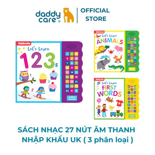 Sách nhạc âm thanh 27 Nút Nhập Khẩu UK Chủ Đề Chữ Số Let's Learn Sound Book Giúp Bé Học Tiếng Anh