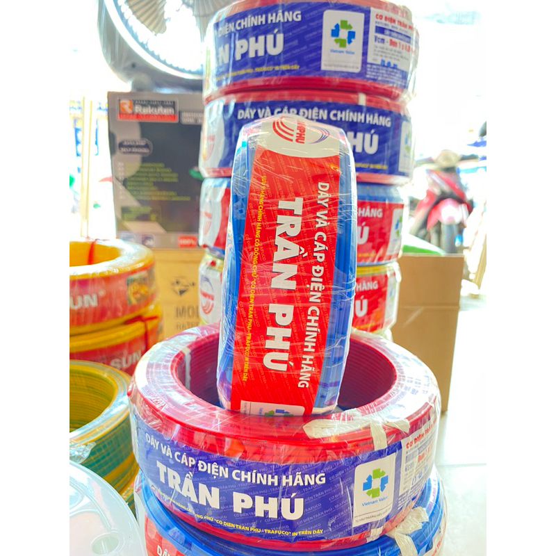 cuộn nguyên dây điện đơn trần phú đủ mã 1x1 / 1x4