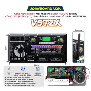 MẠCH LOA KÉO CÔNG SUẤT LỚN NHẤT HIỆN TẠI V572X  3 KÊNH ,2 FULL 1 SUB  MẨU MỚI NHẤT 2025  ECHO – DELAY- REVERB CÓ CẮT SUB