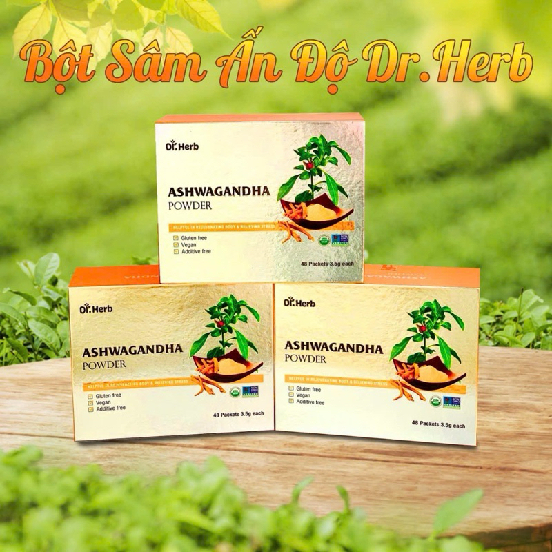 Bột  Sâm Truyền Thống Ấn Độ Ashwagandha (48 gói x 3,5gr)