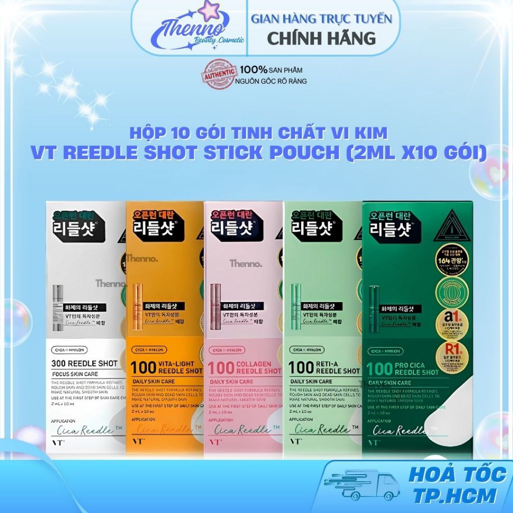 Hộp 10 Gói Tinh Chất Vi Kim VT Reedle Shot Stick Pouch (2ml x10 Gói)