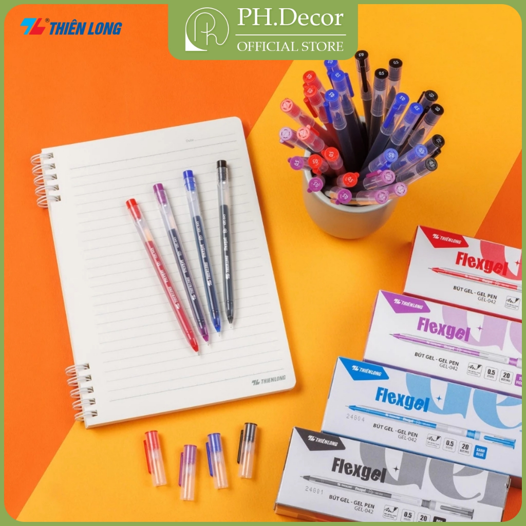 Bút gel Thiên Long Flexgel GEL-042 ngòi 0.5mm | Chính hãng | Bút gel mực khô nhanh