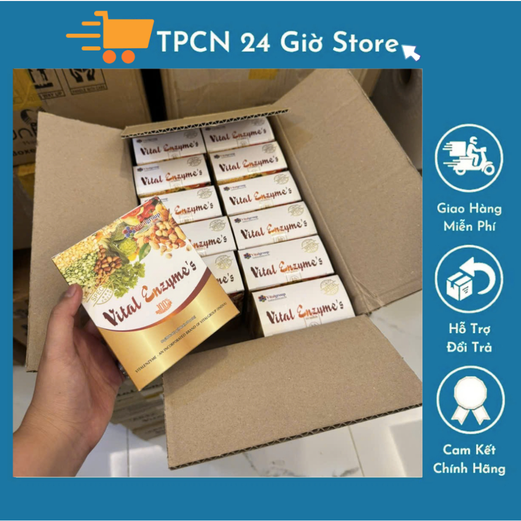 5 Hộp Vital Enzyme's Vital Group Hỗ trợ tăng cường sức đề kháng ( Hộp 30 gói )