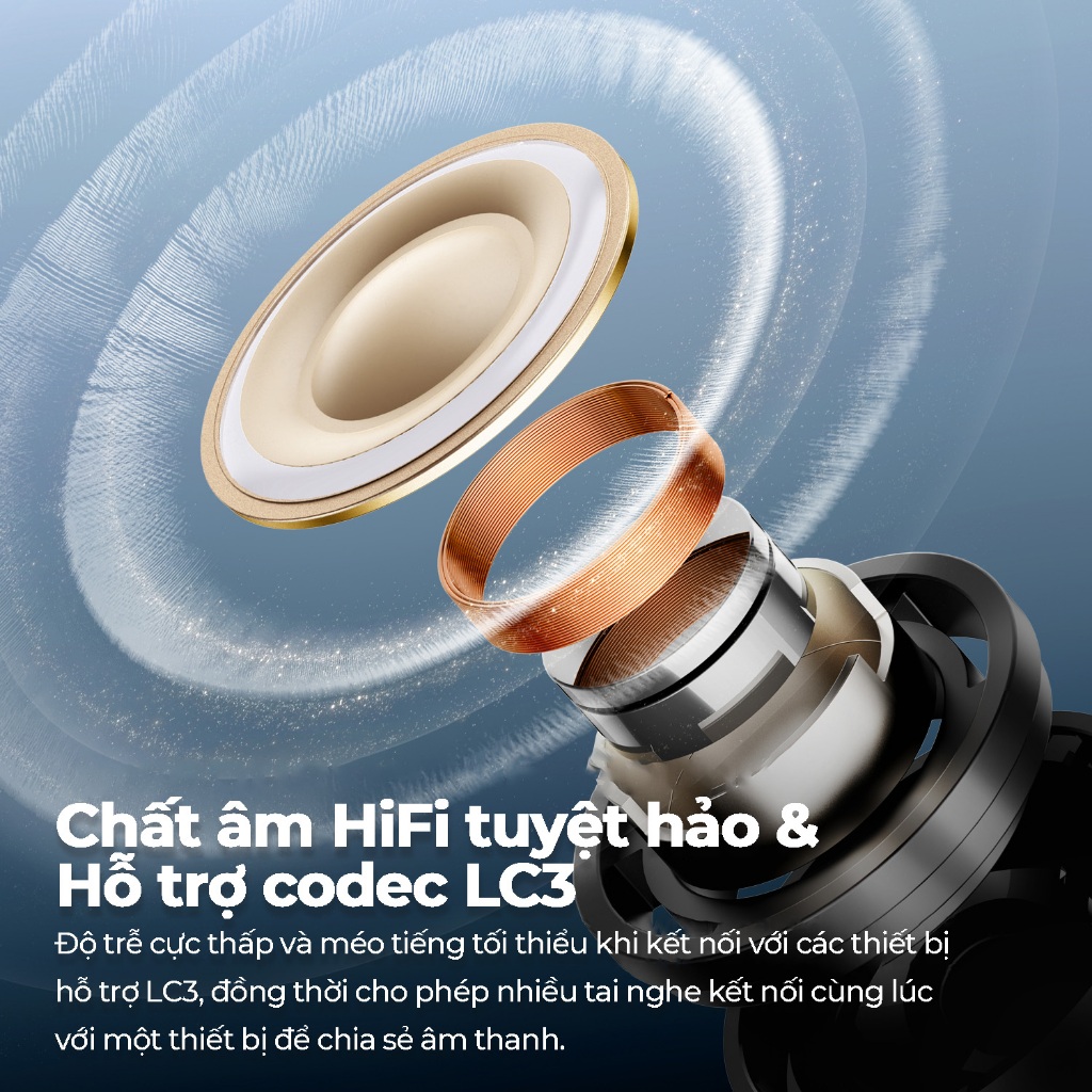 Tai nghe True Wireless SoundPEATS Air5 Pro ANC 55dB | LDAC Le Audio | APTX Lossless Bluetooth 5.4 | BigBuy360 - bigbuy360.vn