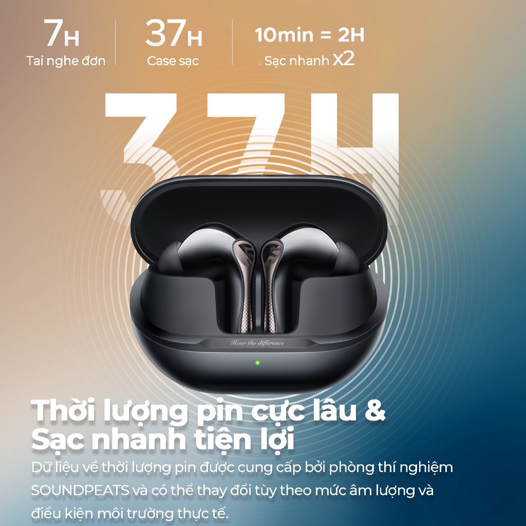 Tai nghe True Wireless SoundPEATS Air5 Pro ANC 55dB | LDAC Le Audio | APTX Lossless Bluetooth 5.4 | BigBuy360 - bigbuy360.vn