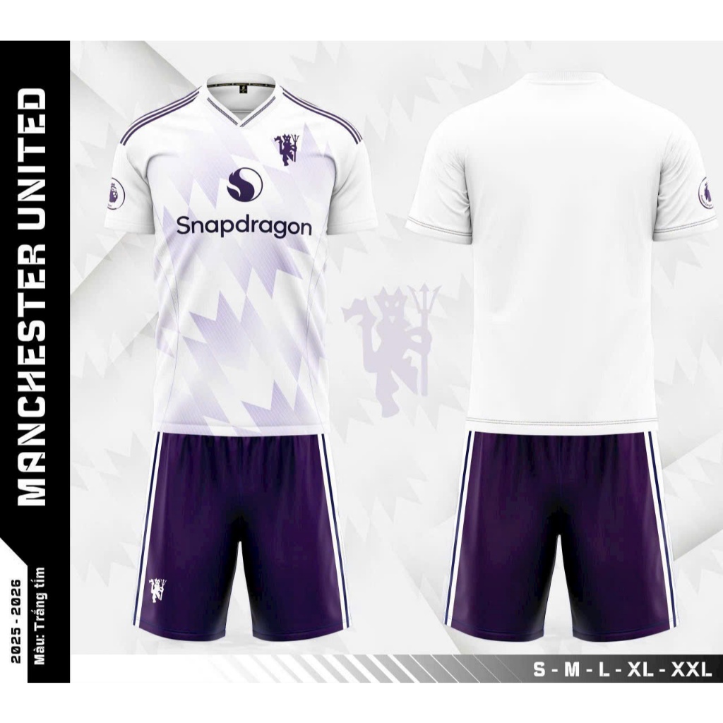 Bộ đồ đá banh CLB Mu trắng