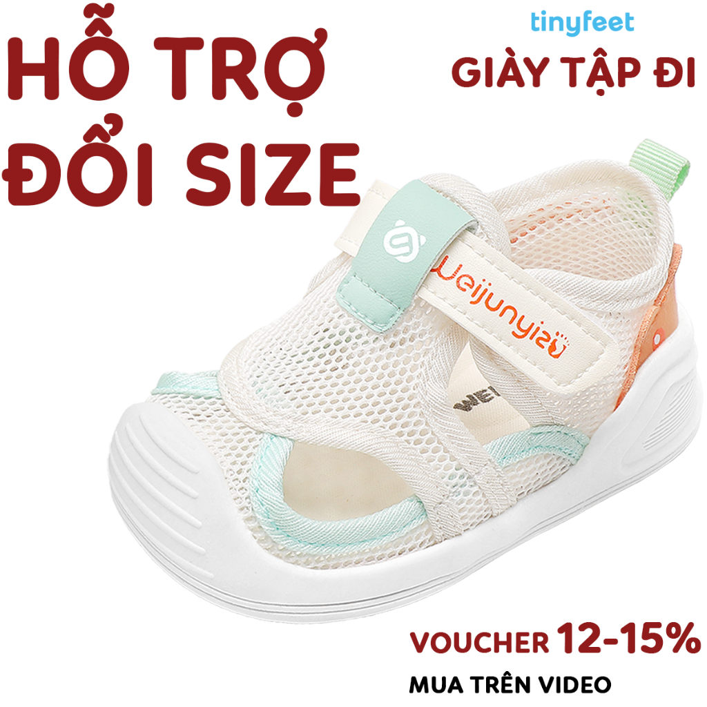 Giày Tập Đi Cho Bé Mùa Hè Chống Bẹt Chân TINYFEET WJ05 Giày Cho Bé Trai Bé Gái 1-3 Tuổi
