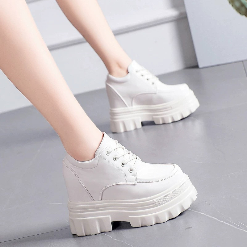 [ Sẵn trắng 39, đen 37 ] Giày nữ tăng cao 10cm