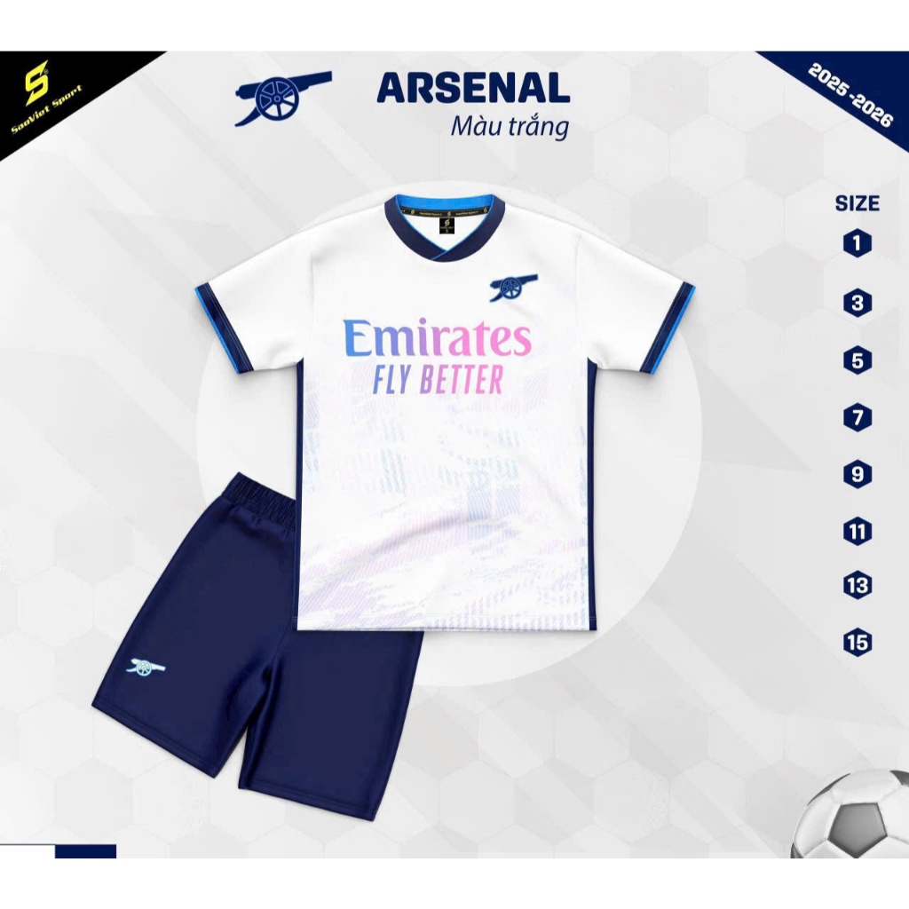 Bộ Đồ Đá Banh Trẻ em CLB Arsenal