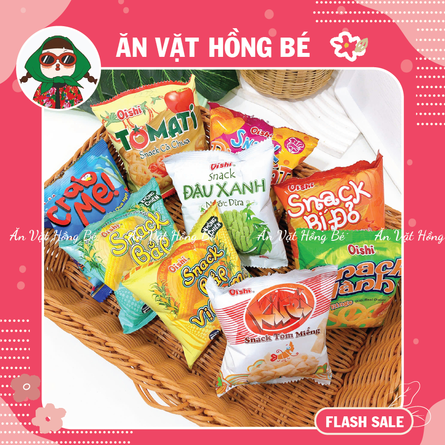 [10 GÓI] Bim Bim Oishi (GÓI MINI 6G) đủ vị hàng chính hãng