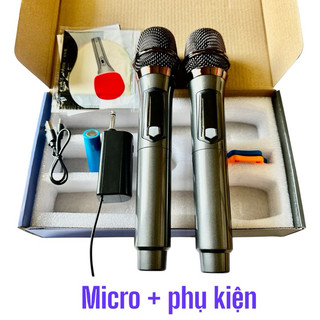 Micro đa năng không dây pin sạc LT-128, bắt sóng xa, chống hú, nhẹ tay
