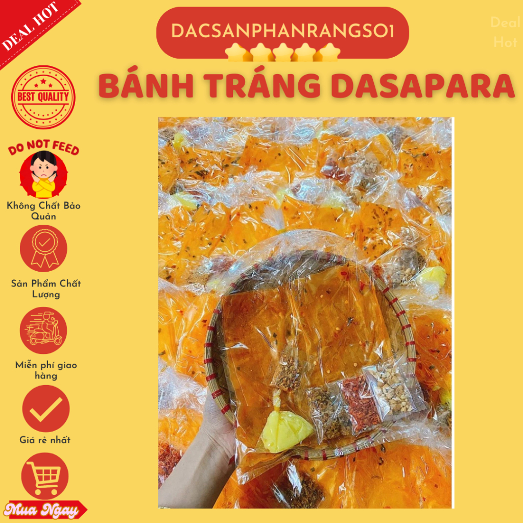 COMBO SỈ 10 BỊCH BÁNH TRÁNG BƠ NGŨ VỊ ( KÈM MUỐI TÔM HẠT ) ĐẶC SẢN PHAN RANG