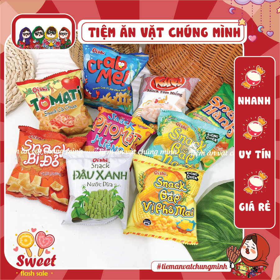 [COMBO 10 GÓI] Bim Bim Oishi (GÓI MINI 6G) đủ vị hàng chính hãng