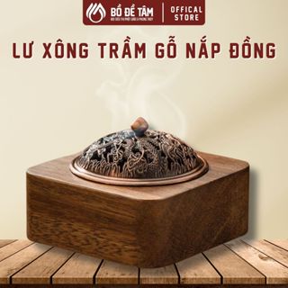 Lư Đốt Trầm Hương - Lư Xông Trầm Hương Gỗ Tự Nhiên Nắp Đồng Cao Cấp | Siêu Thị Bồ Đề Tâm
