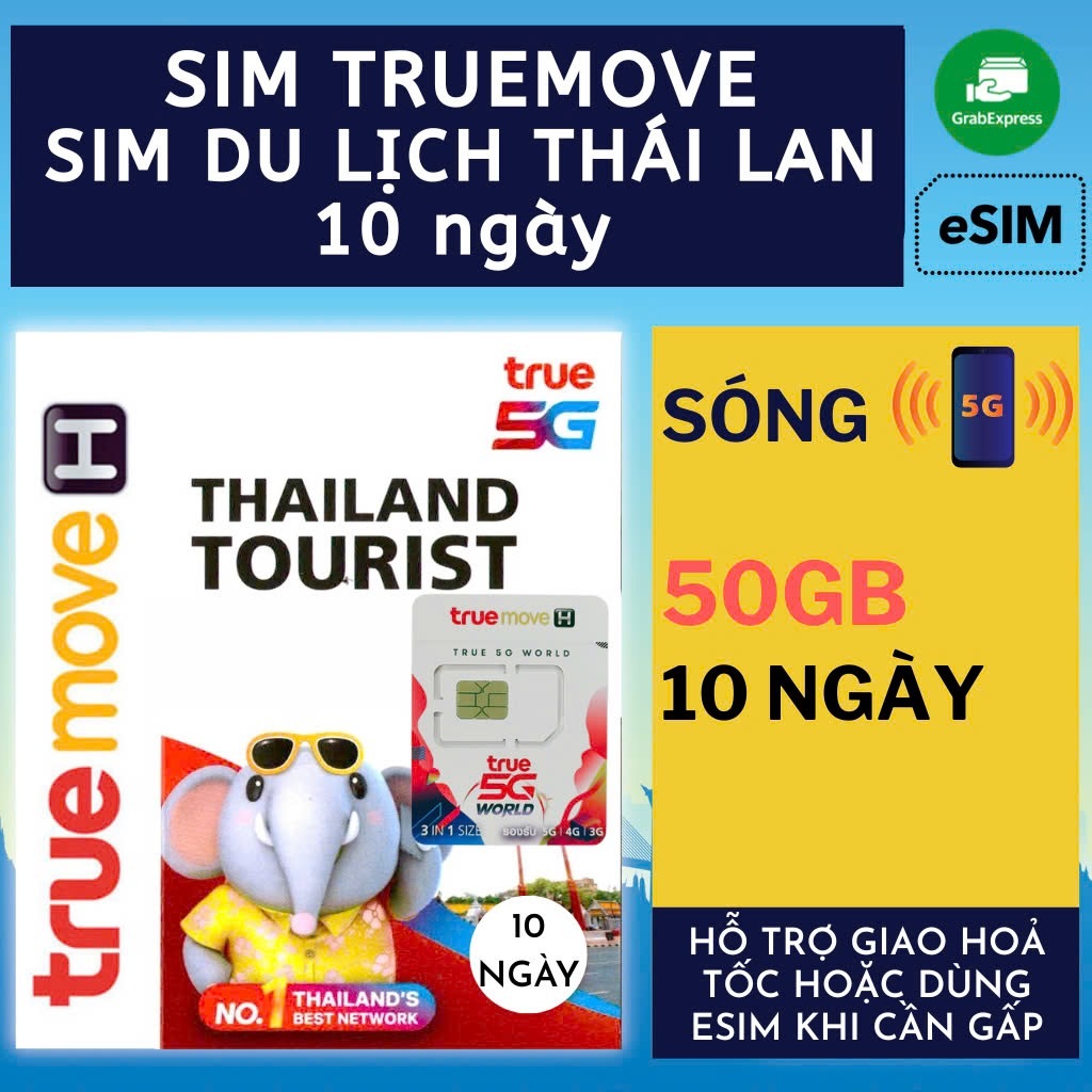 SIM DU LỊCH THÁI LAN TRUEMOVE CMLINK 15GB - 50GB TỐC ĐỘ CAO 10 NGÀY SÓNG MẠNH TOÀN QUỐC