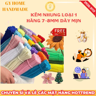 (BÁN CHẠY) Kẽm Nhung Loại 1 Bó 100 Sợi Giá Rẻ Hàng Chuẩn 7-8mm Tùy Màu Dùng Làm Hoa Các Đồ Handmade