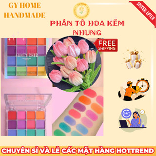  Phấn Tô Kẽm Nhung Phấn Mắt Hộp 16 Ô Màu Dùng Để Tô Hoa Kẽm Nhung,Phụ Kiện Đồ Handmade DIY GYHOME 
