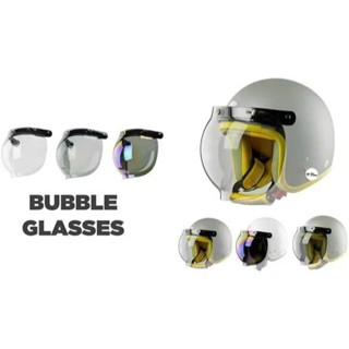 Kính Bubble gắn nón bảo hiểm 3/4 chống nắng,chống bụi-Kính cong gắn mũ bảo hiểm 3/4 siêu đẹp