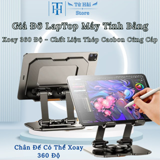 Giá Đỡ Ipad Laptop Kệ Máy Tính Bảng Kim Loại Chân Đế Có Thể Xoay 360 Độ Và Dễ Dàng Gấp Gọn
