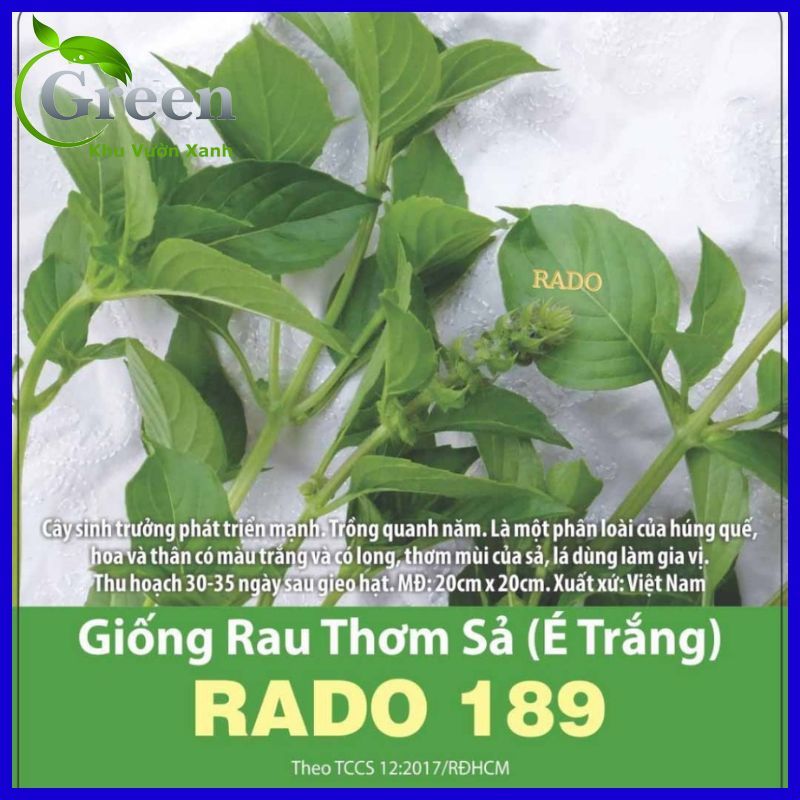 Hạt Giống Rau Thơm sả (É Trắng) Nhanh Thu Hoạch, Trồng Quanh Năm (Gói 5 gam ~ 2000 hạt)