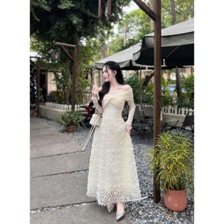 S867 (TÁO ĐỎ BIGSIZE 55-90KG)  SET 2 MÓN BIGSIZE ÁO BẸT VAI TAY DÀI + CHÂN VÁY REN DÁNG DÀI