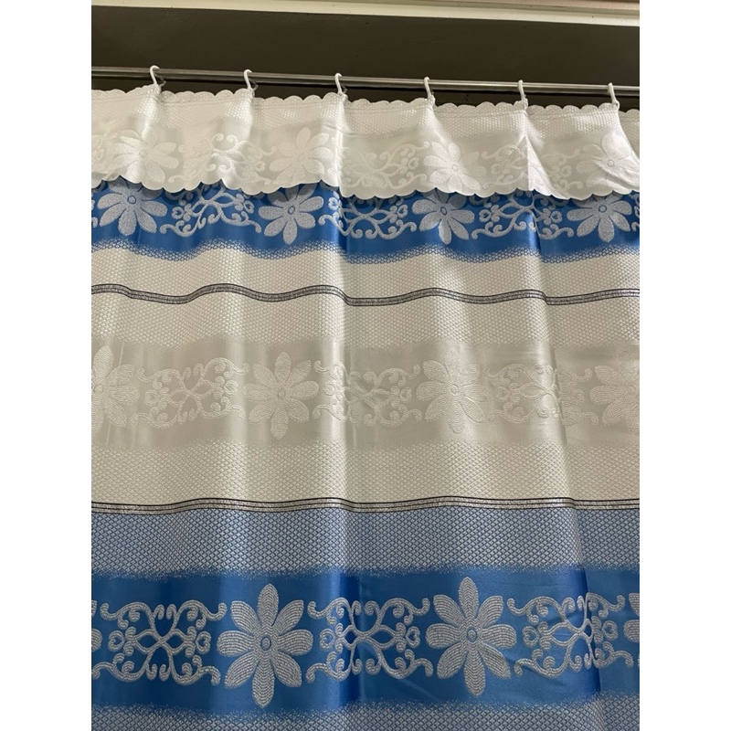 Rèm ri đô gấm kim tuyến trắng xanh làm rèm cửa chính,rèm ngăn phòng,rèm cửa sổ ,rèm gác  xép