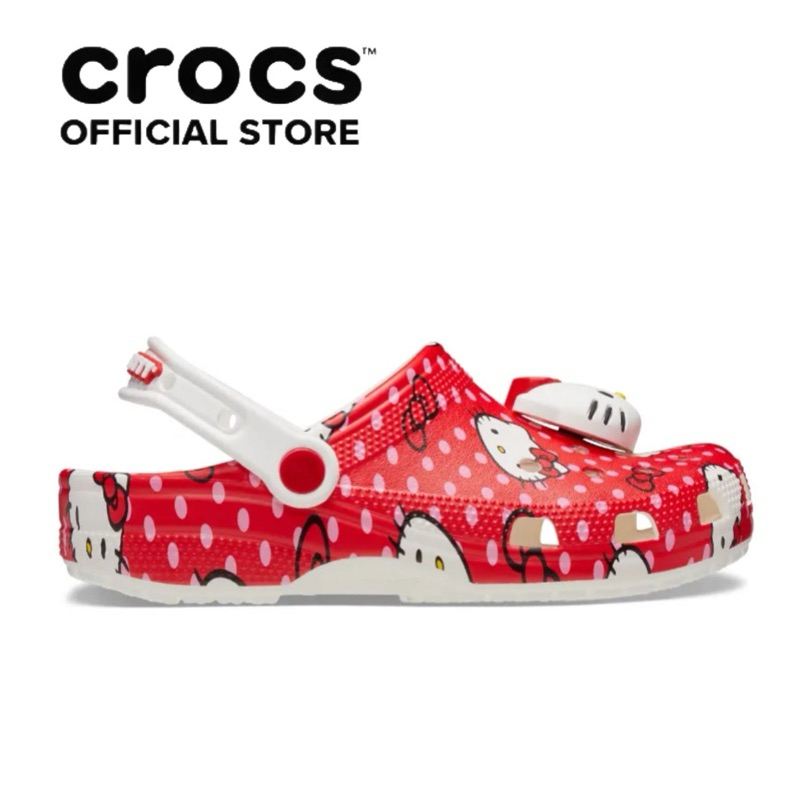 [CHÍNH HÃNG]GIÀY CLOG UNISEX CROCS CLASSIC HELLO KITTY RED