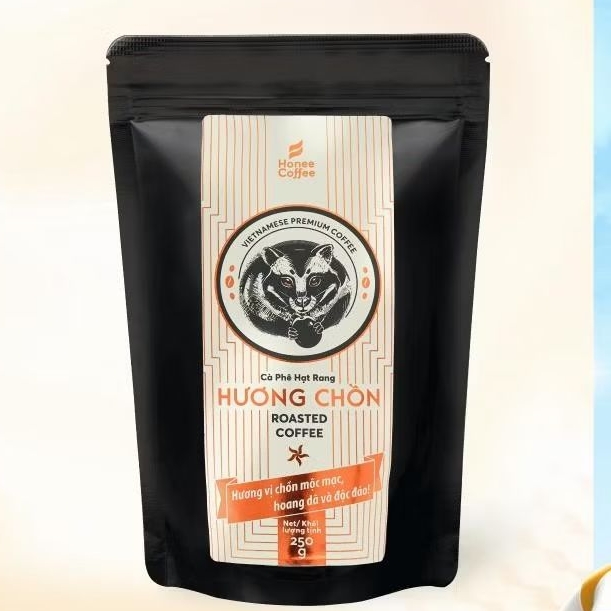Cà Phê Hương Chồn (Bạc) Hạt Rang Mộc (250g) Cà Phê Chồn 100% Nguyên Chất Chính Hãng Ban Me Gold - Ho