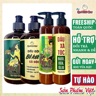 COMBO 2 CẶP DẦU GỘI BỒ KẾT VÀ DẦU XẢ LÀNH GIÚP TÓC MỀM MƯỢT QUÊ MỘT CỤC