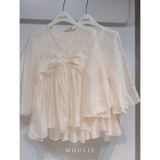  MOULIÉ | Jena Top Áo babydoll cổ V chất liệu tơ nhũ 