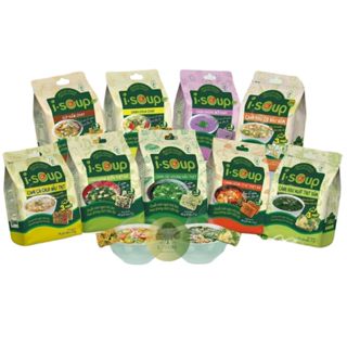 [MIX VỊ] Canh Ăn Liền I-SOUP Chay/Thịt Đủ 14 Vị Rau Ngót/Cải Xoong/Cải Chua/Rong Biển/Tập Tàng/Măng Chua/Riêu Tôm