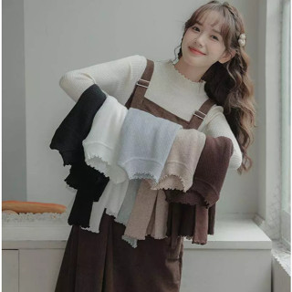 (Cổ Kiểu) Áo len đi lạnh, áo len lót lông co giãn, áo len mùa đông, áo len tăm nữ dày dặn ấm áp dễ thương áo len cổ ngắn